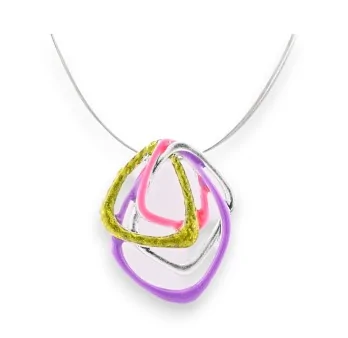 Collana con pendente geometrico multicolore Ikita