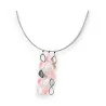 Silver-plated fashion necklace with multi-pastel petal pendant by Ikita