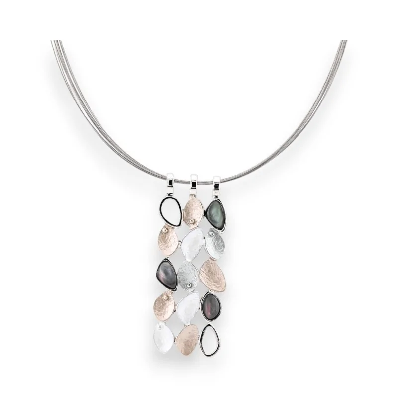 Ikita cascade pendant necklace in shades of grey