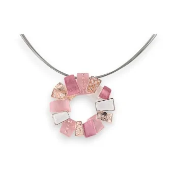 Circle pendant necklace in shades of pink by Ikita