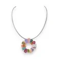 Gold-plated multicolored fashion necklace by Ikita