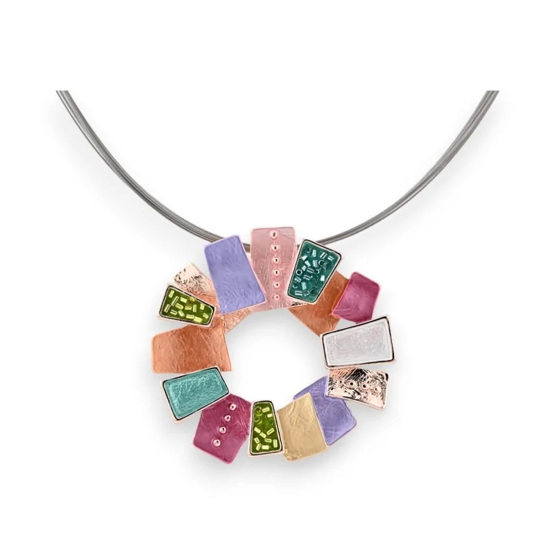 Gold-plated multicolored fashion necklace by Ikita