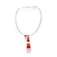 Geometric pendant necklace in red shades by Ikita