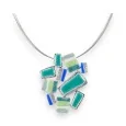 Silver Geometric Turquoise Necklace by Ikita