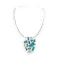 Silver Geometric Turquoise Necklace by Ikita