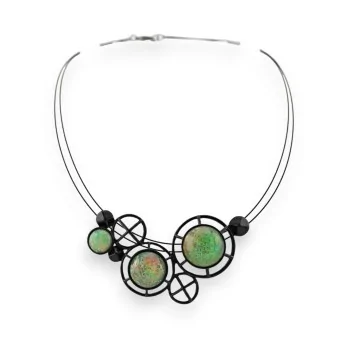 Collana geometrica Ikita in metallo nero