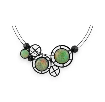 Collana geometrica Ikita in metallo nero