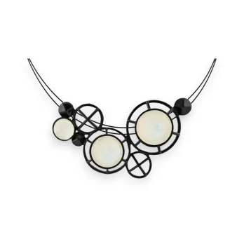 Black and white geometric necklace by Ikita