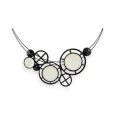 Black and white geometric necklace by Ikita