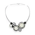 Black and white geometric necklace by Ikita