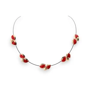 Collana con ciondolo dorato e rosso Ikita