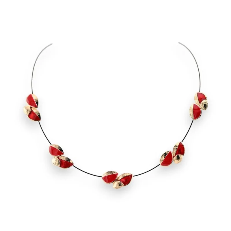 Collana con ciondolo dorato e rosso Ikita