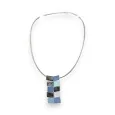 Ikita geometric necklace in blue and silver