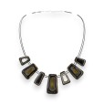 Ikita Geometric Necklace in Silver and Black