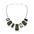 Ikita silver and black geometric necklace