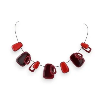 Collier Géométrique Rouge bordeau de chez IKITA