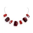 Red Burgundy Geometric Necklace by IKITA