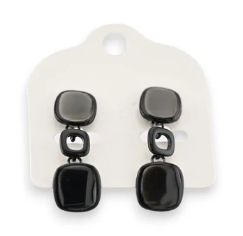 Black and grey cube earrings by Ikita