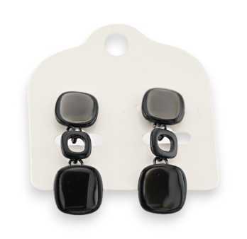 Black and grey cube earrings from Ikita