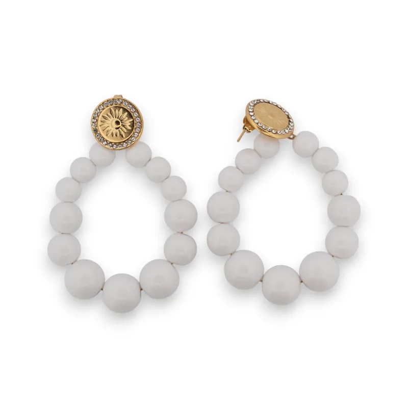 Aretes crónicas perlas blancas