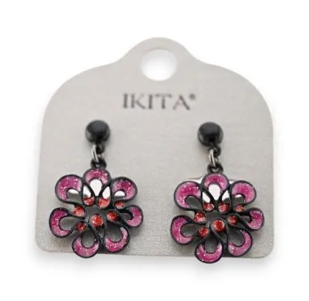 Pendientes flor frambuesa de Ikita