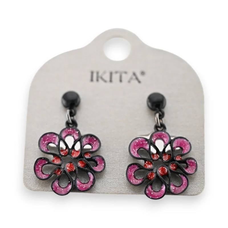 Raspberry flower earrings from Ikita