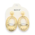 Goldene orientalische Ohrringe mit weißen Strass IKITA