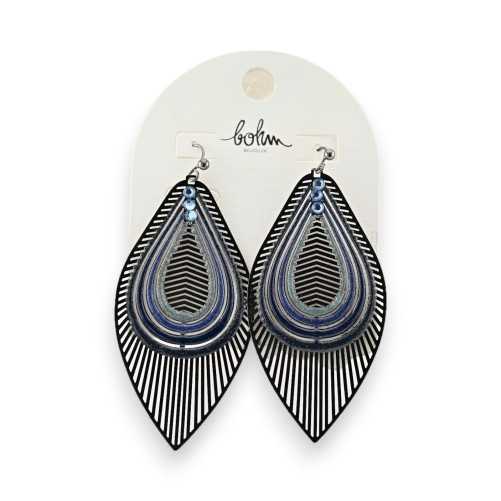 Leaf-shaped earrings in shades of blue from Bohm