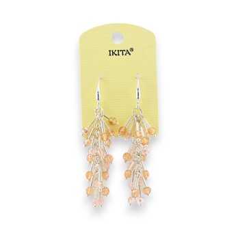 Boucles d'oreilles cascade de perles beige rose de chez Ikita