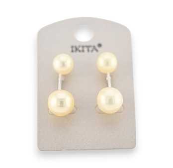 Boucles d'oreilles perles écru pailletées de chez Ikita