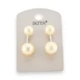 Cream glittery pearl earrings by Ikita