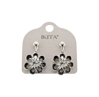 Black flower earrings by Ikita