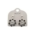 Black flower earrings by Ikita