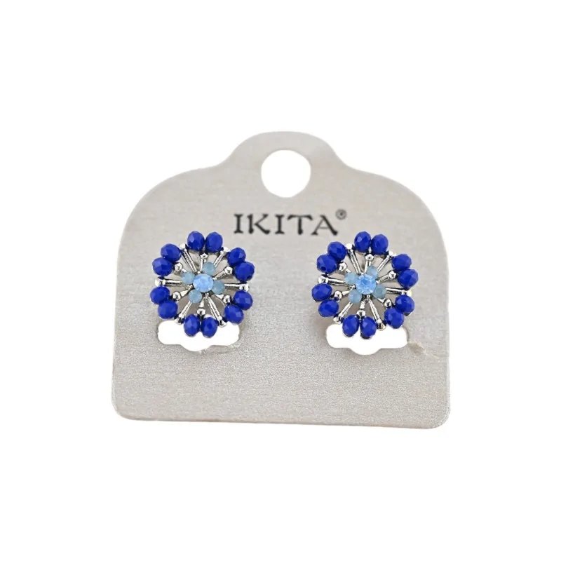 Royal blue round earrings by Ikita