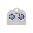 Royal blue round earrings by Ikita