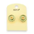 Round aqua green earrings by Ikita