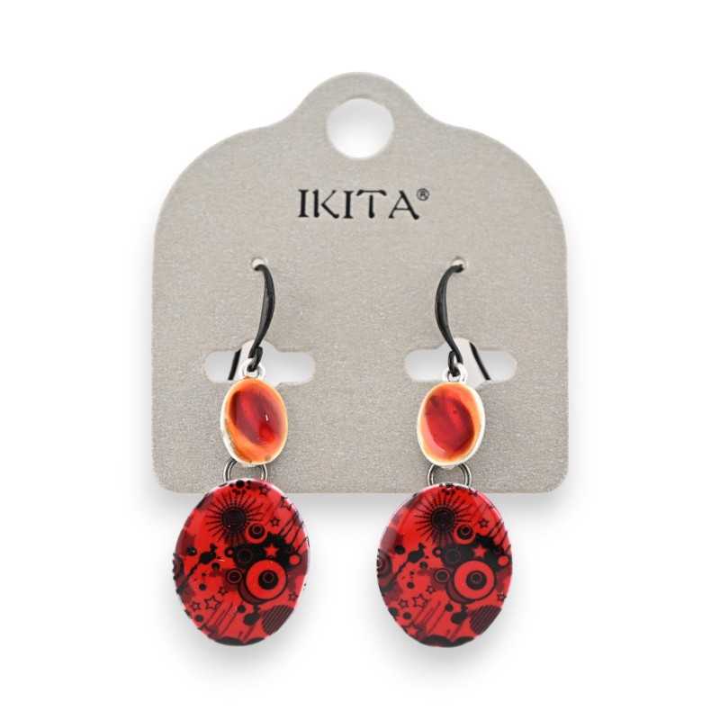 Boucles d'oreilles pendantes Ikita Rouge Passion
