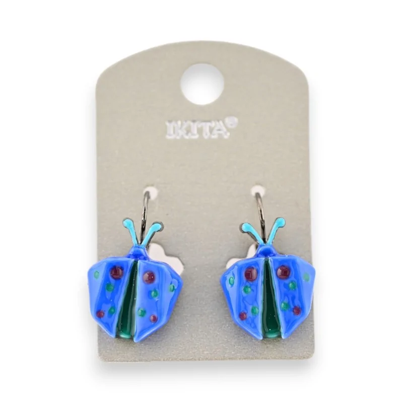 Pendientes mariquita azul de Ikita