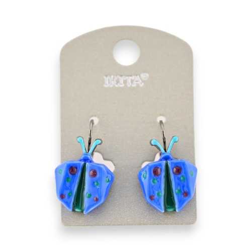 Blue ladybug earrings from Ikita