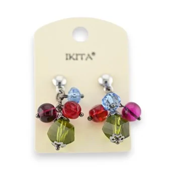 Multicolored cluster earrings by Ikita