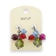 Multicolored cluster earrings by Ikita