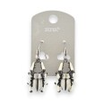 Black and white scarab earrings from Ikita