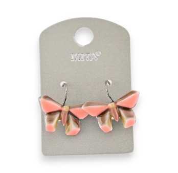 Coral and brown butterfly earrings from Ikita