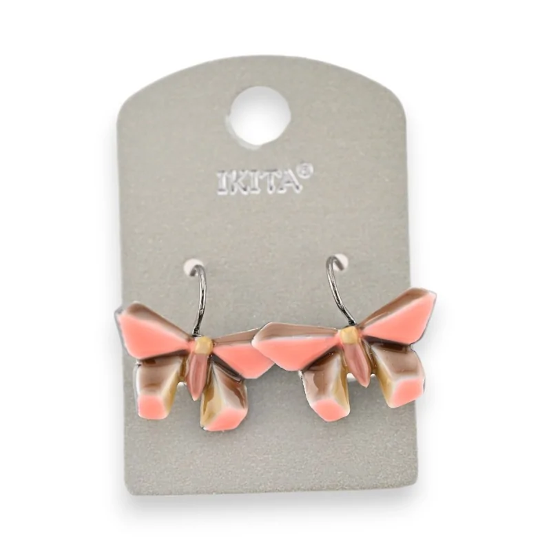 Pendientes de mariposa coral y marrón de Ikita