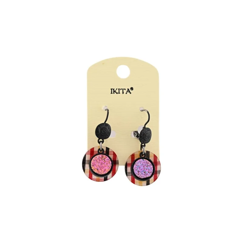 Ikita black metal earrings with sleeper clasp