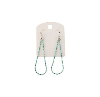 Pendientes colgantes con perlas finas azules