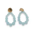 Earrings hoops sky blue translucent pearls