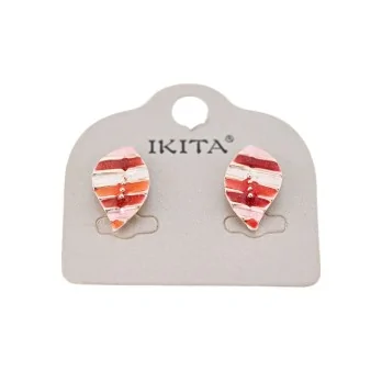 Ikita Red Orange Leaf Earrings