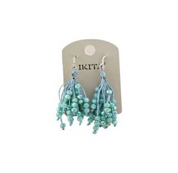 Boucles d'oreilles Cascade perles fines Turquoise Ikita