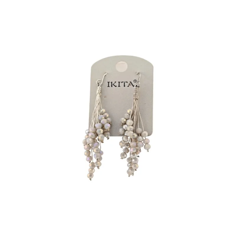 Gray pearl cascade earrings by Ikita